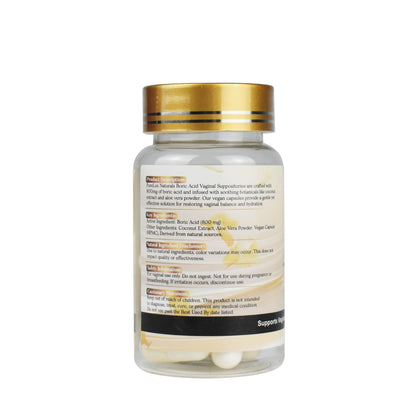 PureLux Boric Acid Feminine Wellness Support 800mg Size 000 30 Count Fragrance-Free Personal Care Formula - Maple Wellness Supplements