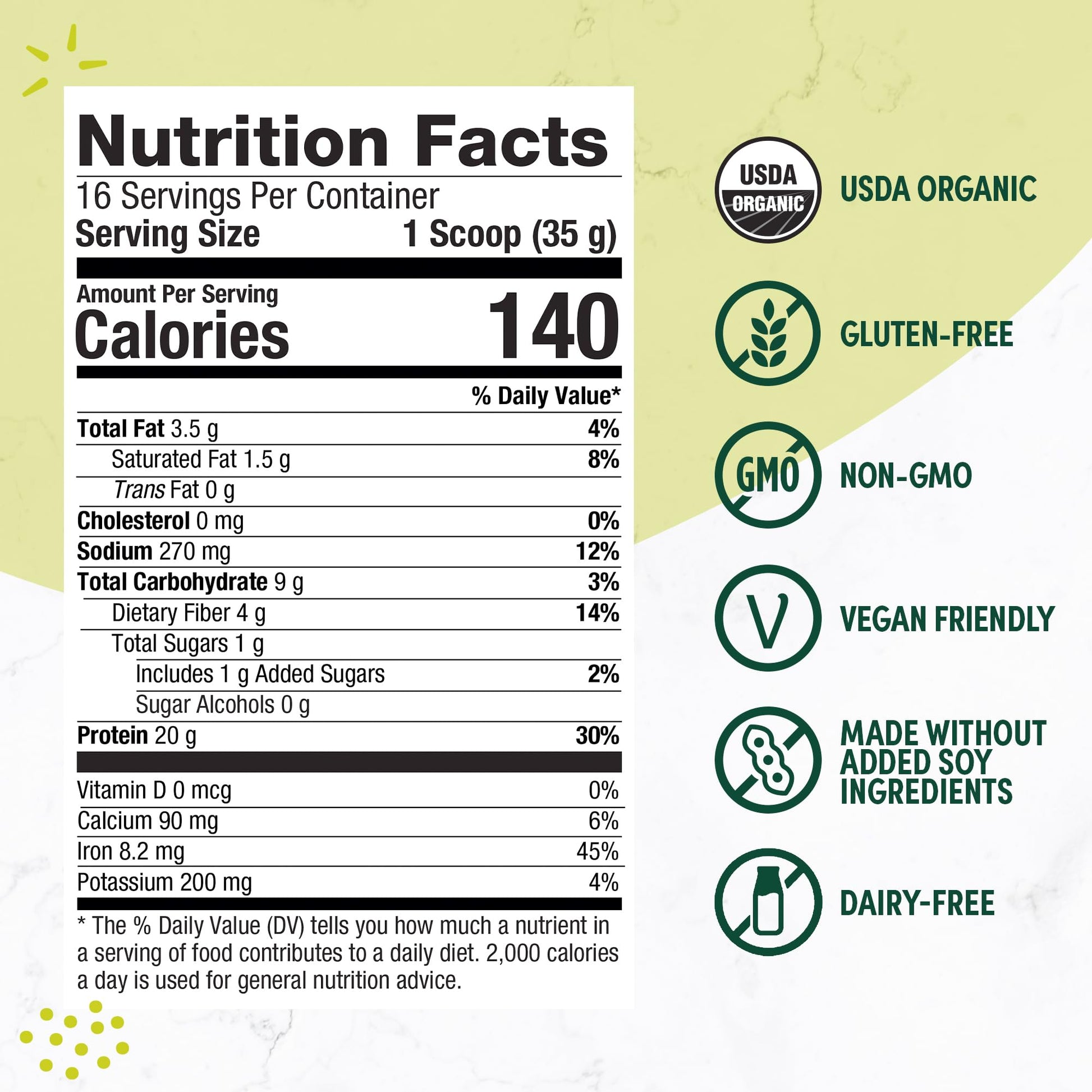 Purely Inspired Plant-Based Protein Powder for Men & Women, Rich Decadent Chocolate (16 Servings) - Vegan & Organic - 20g of Pea Protein Powder for Smoothies & Shakes - Maple Wellness Supplements