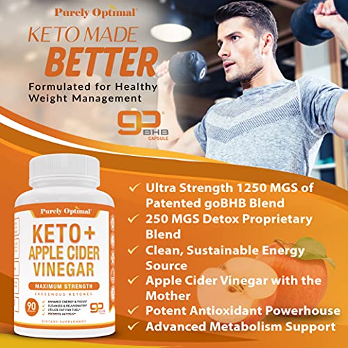 Purely Optimal Keto BHB + Apple Cider Vinegar Capsules with The Mother - Keto Diet - Maple Wellness Supplements