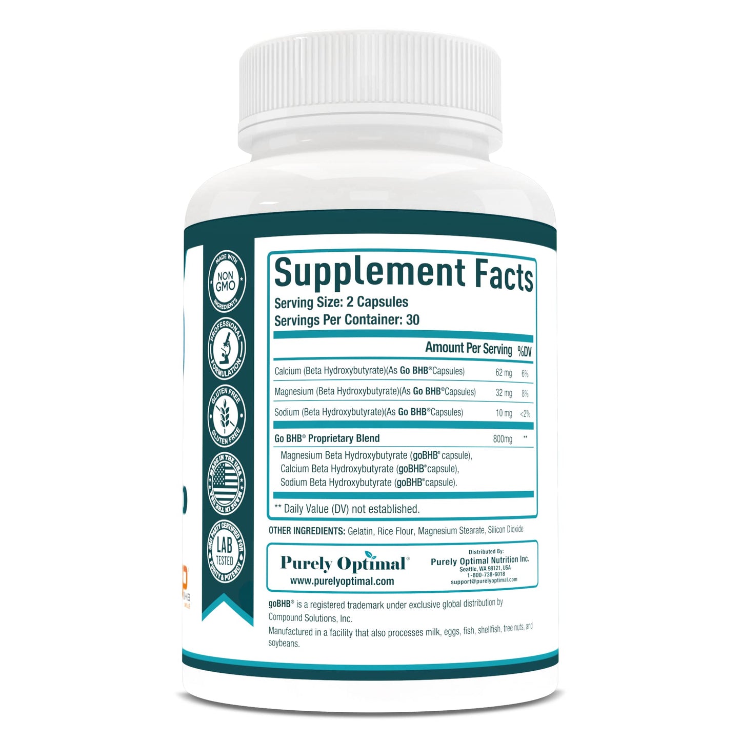Purely Optimal Keto BHB Exogenous Ketones Supplement - Keto Diet Pills for Ketosis - Maple Wellness Supplements