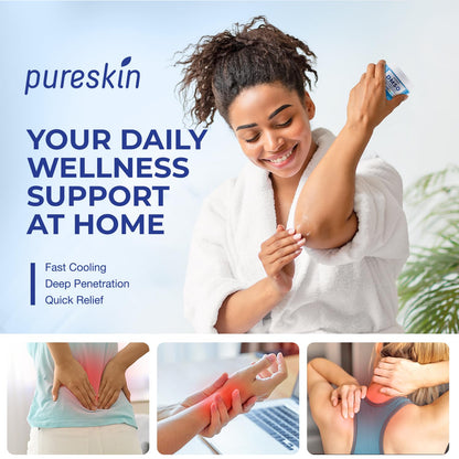 PURESKIN DMSO Relief Cream – Pharmaceutical Grade Fast-Absorbing Cooling Formula for Active Lifestyles – Lightweight Cream with Arnica, MSM, Magnesium, Menthol & Aloe, 4 oz - Maple Wellness Supplements
