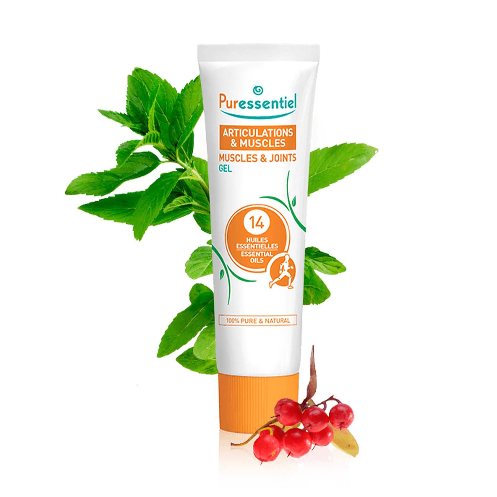 Puressentiel Muscles and Joints Gel - Soothing Gel for Muscle Relief and Knee Relief - Cooling Gel for Foot Relief - Back Gel - 2.02 oz - Maple Wellness Supplements