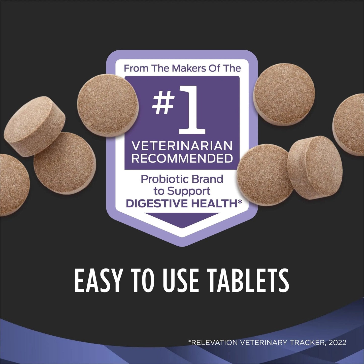 Purina Pro Plan Veterinary Supplements FortiFlora Daily Probiotics for Dogs Chewable Tablets for Digestive Gut Health and Diarrhea - 90 ct. Canister - Maple Wellness Supplements