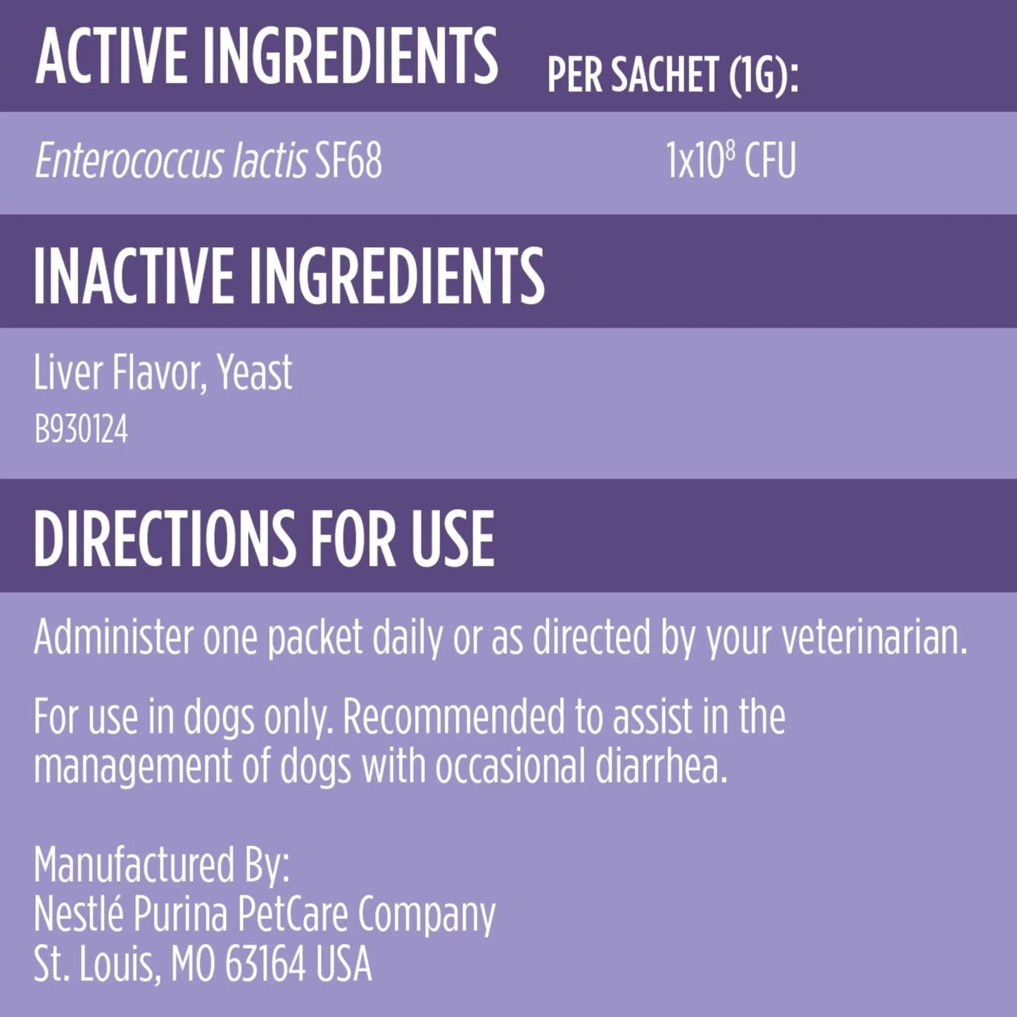 Purina Pro Plan Veterinary Supplements FortiFlora Daily Probiotics for Dogs, Helps Digestive Gut Health and Diarrhea - 30 ct. Box - Maple Wellness Supplements