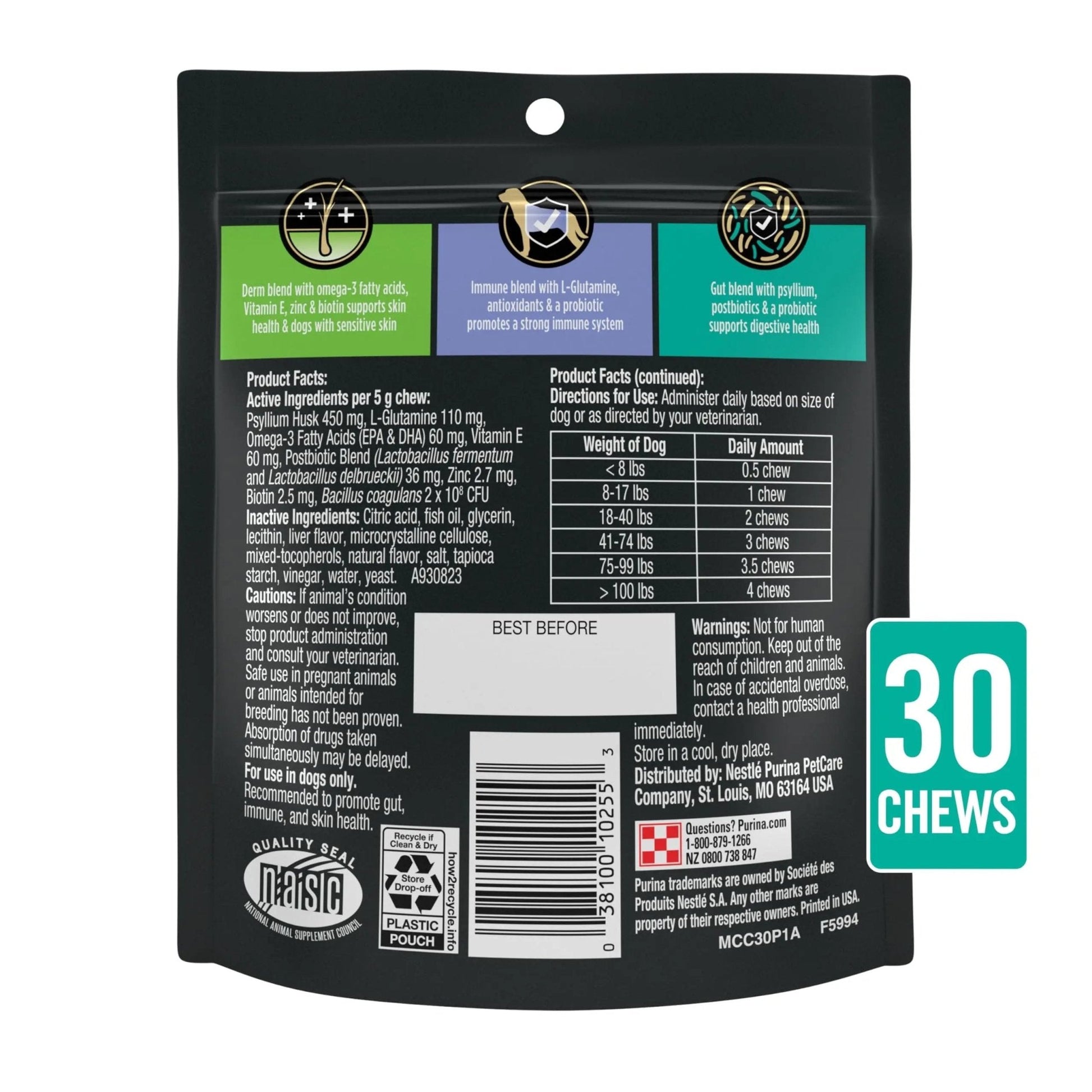 Purina Pro Plan Veterinary Supplements Multi Care Dog Supplements - 30 ct. Pouch - Maple Wellness Supplements