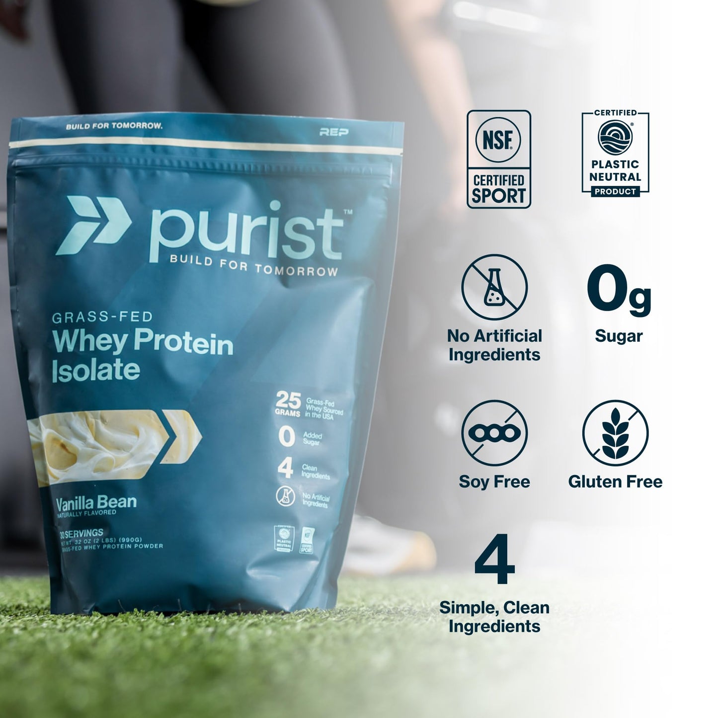 PURIST REP Whey Protein Powder, Premium Milk Chocolate Grassfed Isolate,Workout Recovery, Keto Friendly, Clean Nutrition Meal Replacement, Promotes Lean Muscle, Sugar and Gluten-Free Women Men, 2 Lb - Maple Wellness Supplements