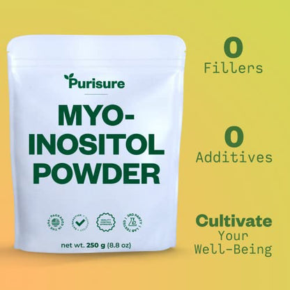 Purisure Myo-Inositol Powder, 250g, Fertility, Hormonal Balance and Ovarian Support - Maple Wellness Supplements