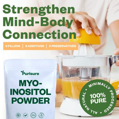 Purisure Myo-Inositol Powder, 250g, Fertility, Hormonal Balance and Ovarian Support - Maple Wellness Supplements