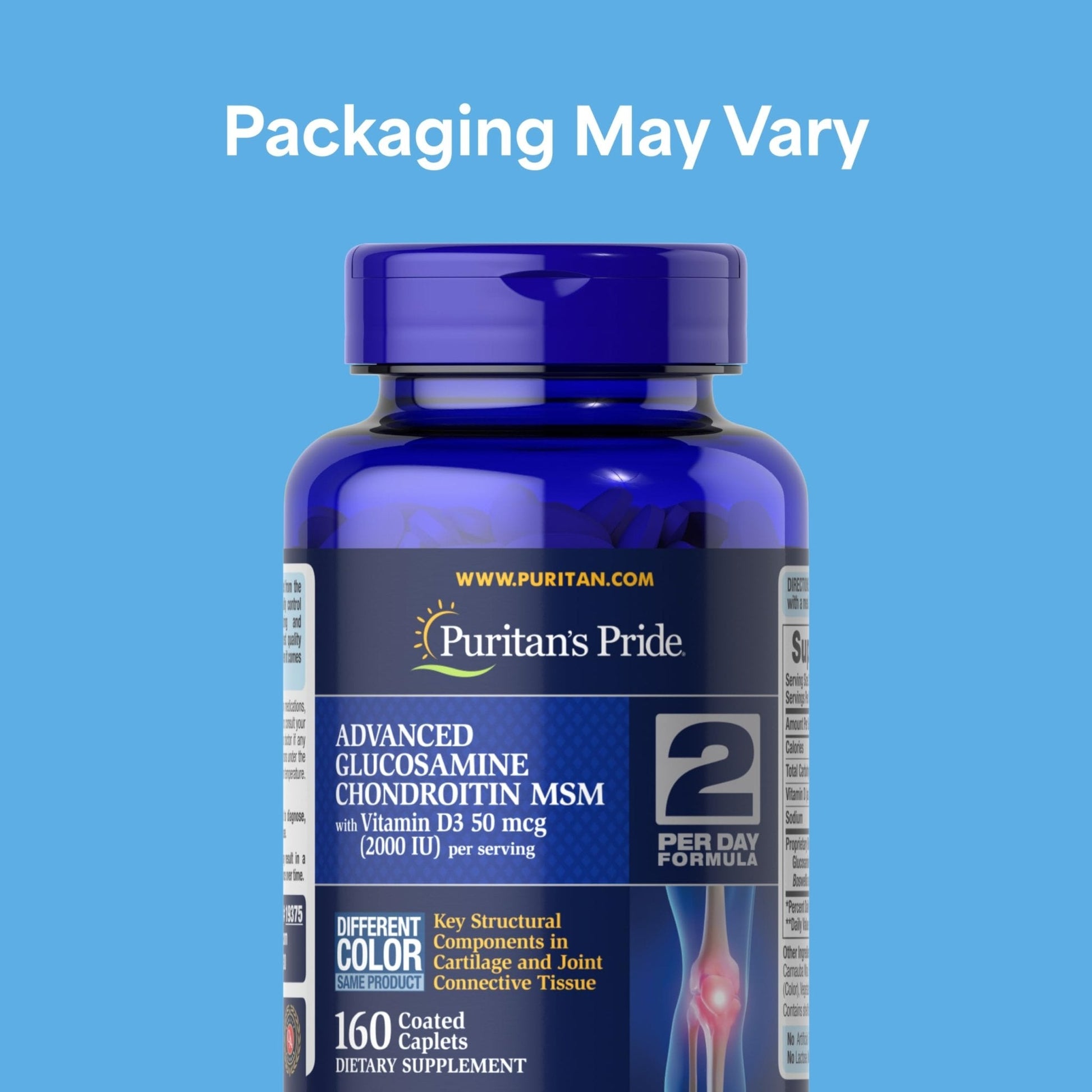 Puritan's Pride Advanced Glucosamine Chondroitin MSM with Vitamin D3 50mcg (2000 IU), Dietary Supplement for Joint Health - Maple Wellness Supplements