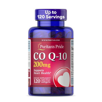 Puritan's Pride Coenzyme CoQ10 200mg, Dietary Supplement for Heart Health, Blood Pressure, Oral Gum Health, and Healthy Aging Support - Maple Wellness Supplements