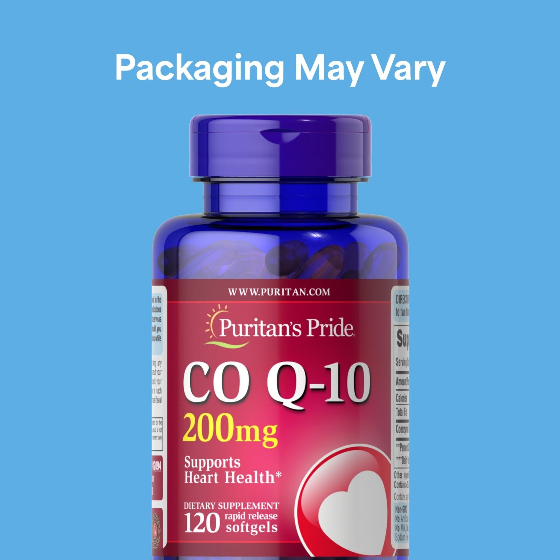 Puritan's Pride Coenzyme CoQ10 200mg, Dietary Supplement for Heart Health, Blood Pressure, Oral Gum Health, and Healthy Aging Support - Maple Wellness Supplements