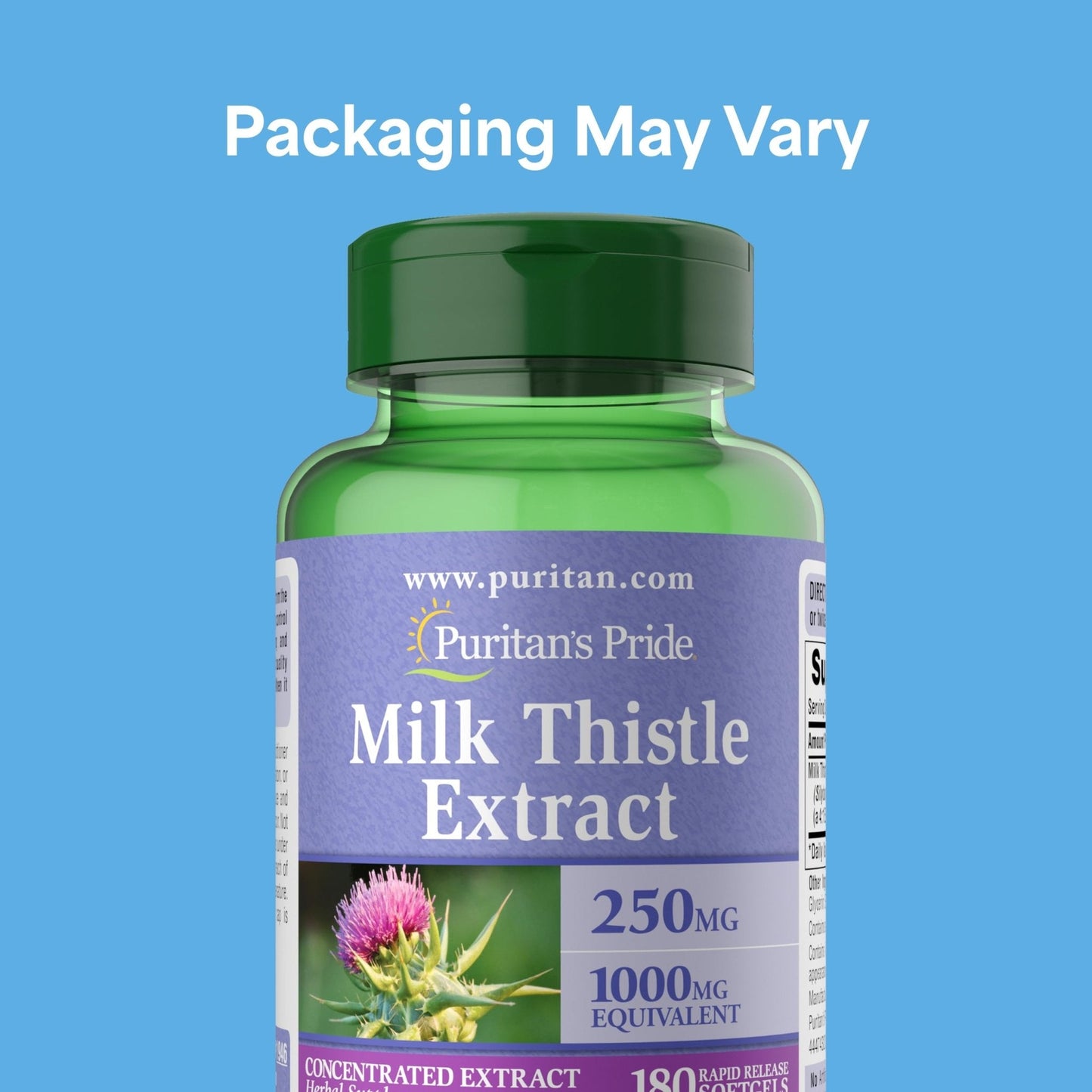Puritan's Pride Milk Thistle Silymarin 4:1 Concentration Extract 250 mg (1000 mg Equivalent) - Maple Wellness Supplements