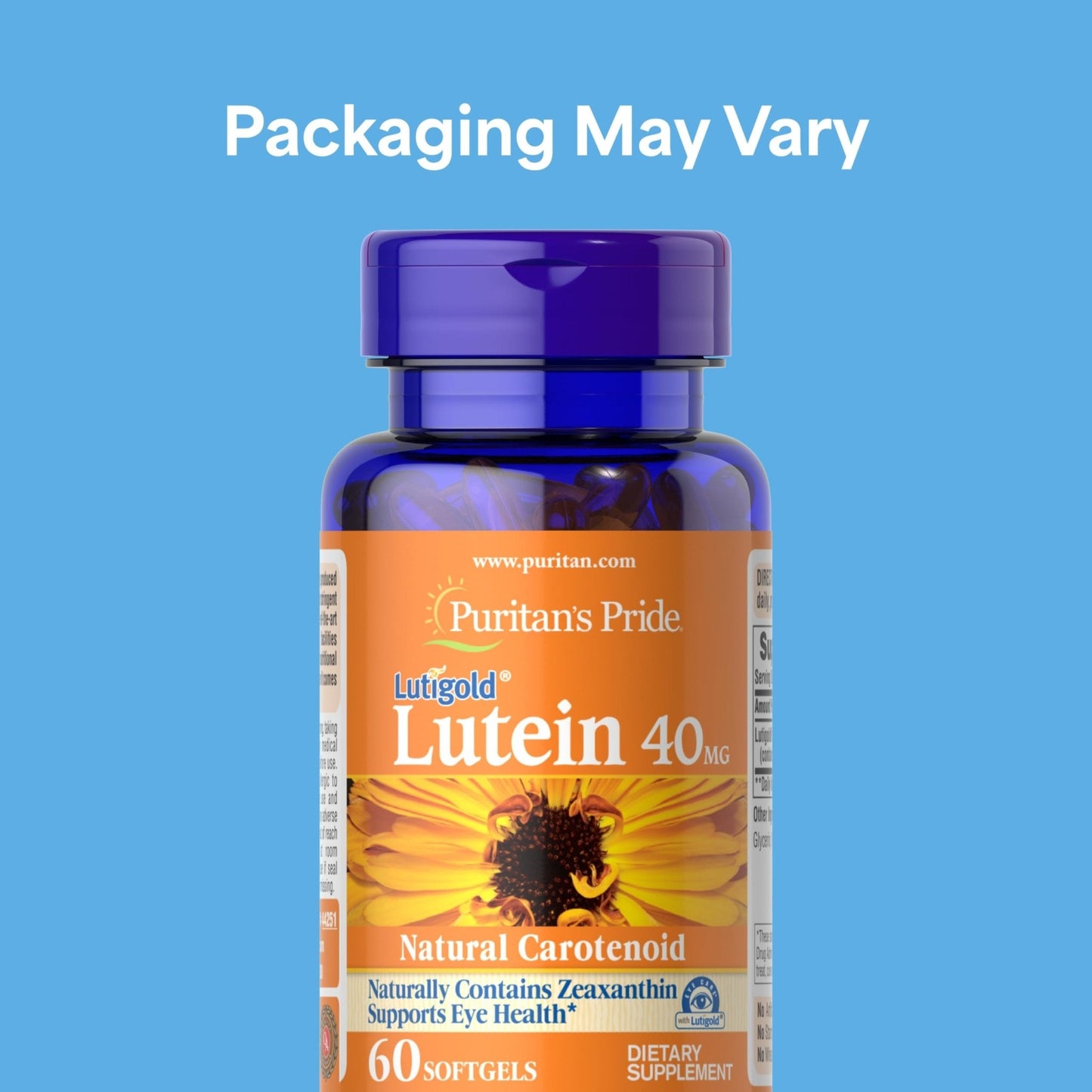 Puritan's Pride Premium Lutigold™ Lutein Carotenoid 40 mg with Zeaxanthin for Men and Women, Dietary Supplement for Eye Health Support, 2 Month Supply, 60 Easy-to-Swallow Softgels - Maple Wellness Supplements