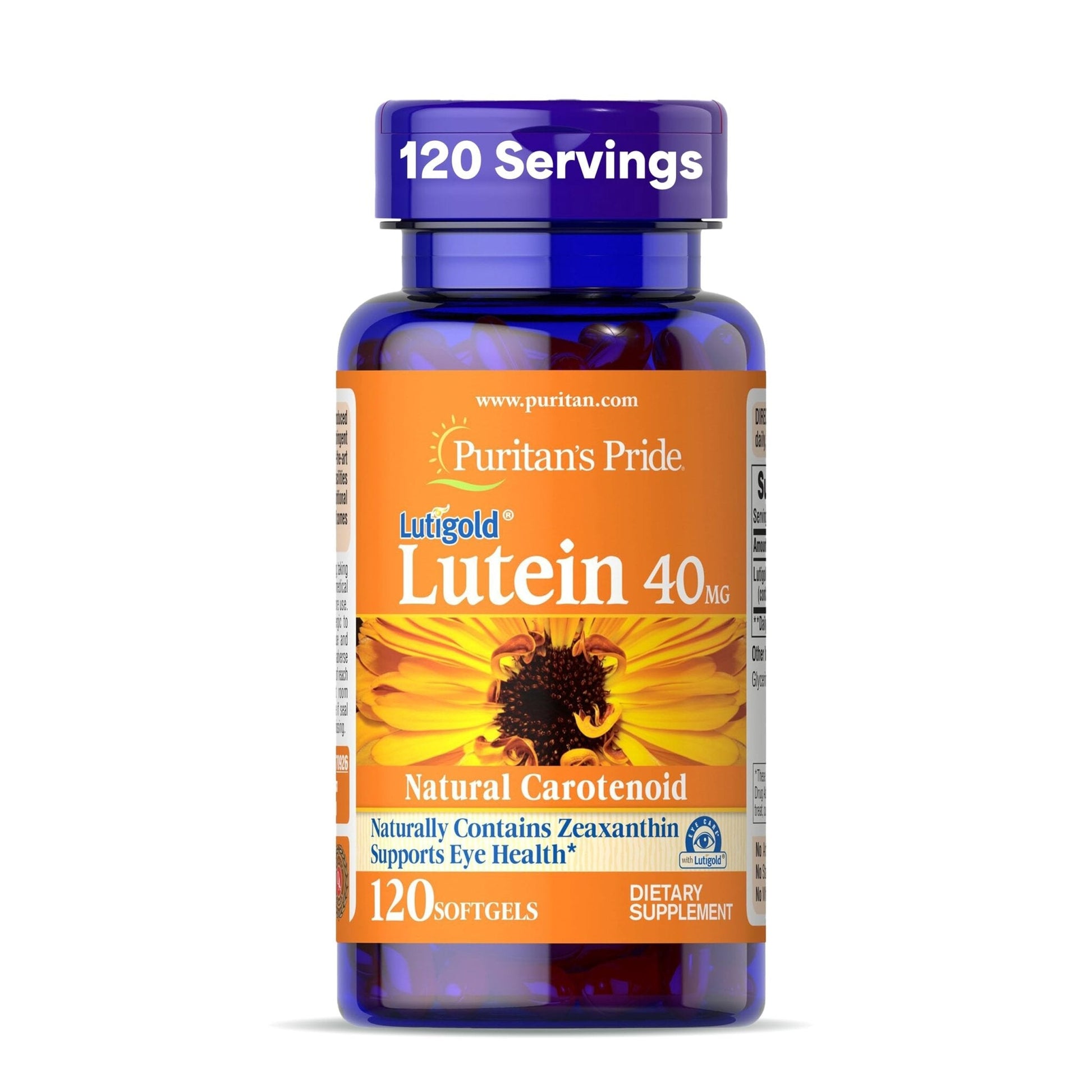 Puritan's Pride Premium Lutigold™ Lutein Carotenoid 40mg with Zeaxanthin for Men and Women, Dietary Supplement for Eye Health Support - Maple Wellness Supplements