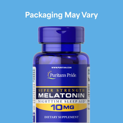 Puritan's Pride Premium Super Strength Melatonin 10mg Sleep Aid, Dietary Supplement for Sound, Restful, & Longer Sleep Support, 4 Month Supply, - Maple Wellness Supplements