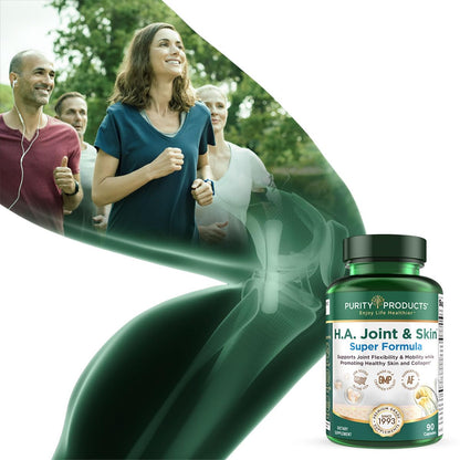 Purity Products H.A. Joint and Skin Super Formula Biocell Collagen w/Hyaluronic Acid Supports Healthy Joint Flexibility, Healthy Synovial Fluid, and Lubrication - 5-Loxin - 90 Capsules (1) - Maple Wellness Supplements