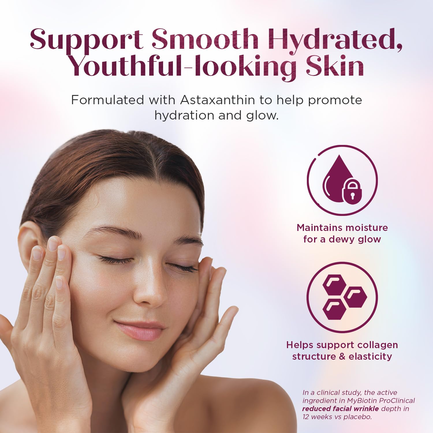 Purity Products MyBiotin ProClinical – Thicker Hair Starting in 3 Weeks & Fights Wrinkles - MB40X Patented Biotin Vitamin B7 Matrix w/Astaxanthin - Maple Wellness Supplements