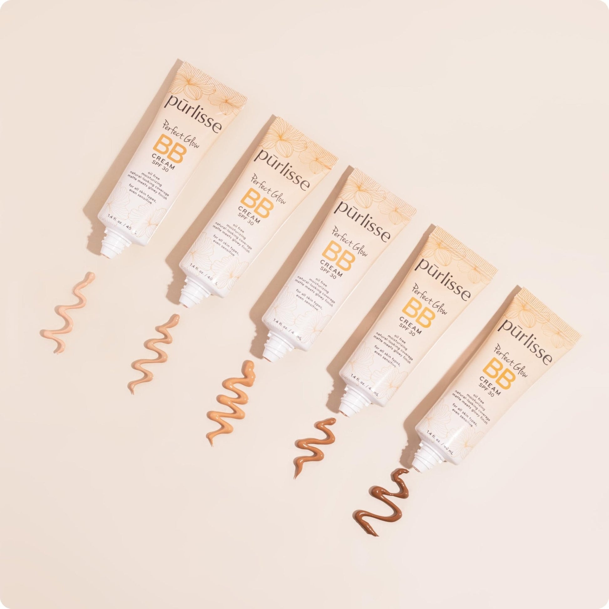 pūrlisse Perfect Glow BB Cream with SPF 30 - Matte Meets Dewy Finish - Enriched with Goji & Hawthorn Berry to Help Improve Skin Texture & Radiance - Medium Golden (1.4 oz) - Maple Wellness Supplements