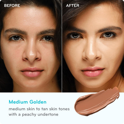 pūrlisse Perfect Glow BB Cream with SPF 30 - Matte Meets Dewy Finish - Enriched with Goji & Hawthorn Berry to Help Improve Skin Texture & Radiance - Medium Golden (1.4 oz) - Maple Wellness Supplements