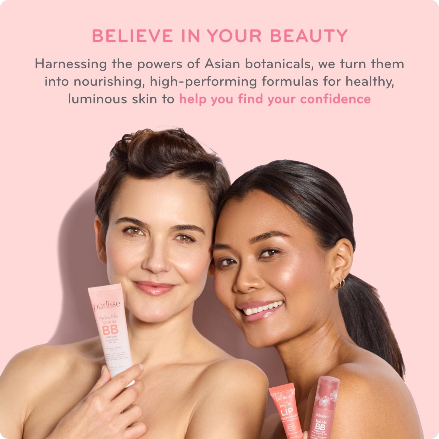 pūrlisse Perfect Glow BB Cream with SPF 30 - Matte Meets Dewy Finish - Enriched with Goji & Hawthorn Berry to Help Improve Skin Texture & Radiance - Medium Golden (1.4 oz) - Maple Wellness Supplements