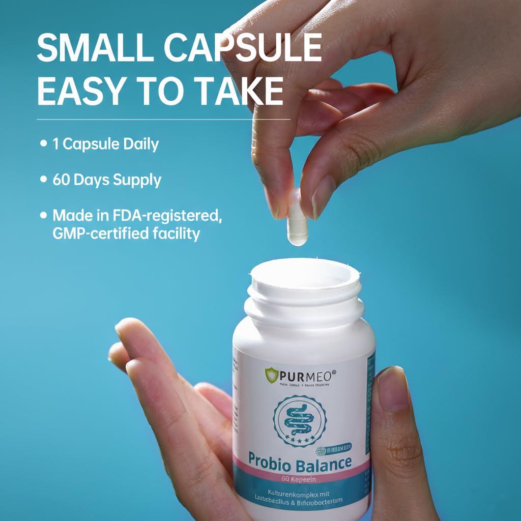 purmeo Probiotics for IBS Anti Diarrhea, Gas, Bloating - Support Immune, Digestive & Gut Health - Clinical Proven Lab4 Strains IBS-D Supplement 20 Billion CFU, - Maple Wellness Supplements