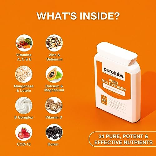 Puro Multivitamin - 34 Multivitamins & Minerals - Daily Complex for Men & Women - Maple Wellness Supplements