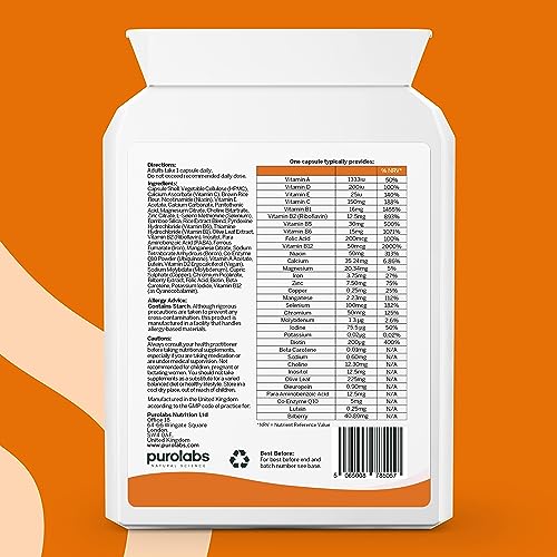Puro Multivitamin - 34 Multivitamins & Minerals - Daily Complex for Men & Women - Maple Wellness Supplements