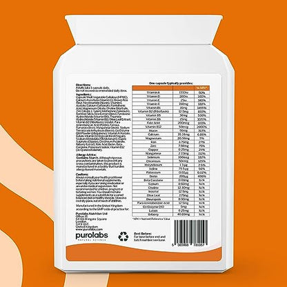Puro Multivitamin - 34 Multivitamins & Minerals - Daily Complex for Men & Women - Maple Wellness Supplements