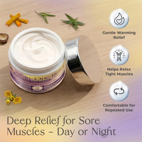 PURPLE CANYON All in One Magnesium Pain Cream – Natural Pain Relief Cream with Arnica, MSM & Capsaicin for Muscle & Joint Support – Fast-Absorbing, Non-Greasy Formula with Aloe Vera & Turmeric - Maple Wellness Supplements
