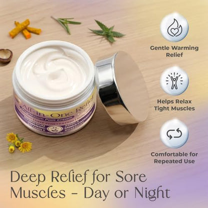 PURPLE CANYON All in One Magnesium Pain Cream – Natural Pain Relief Cream with Arnica, MSM & Capsaicin for Muscle & Joint Support – Fast-Absorbing, Non-Greasy Formula with Aloe Vera & Turmeric - Maple Wellness Supplements