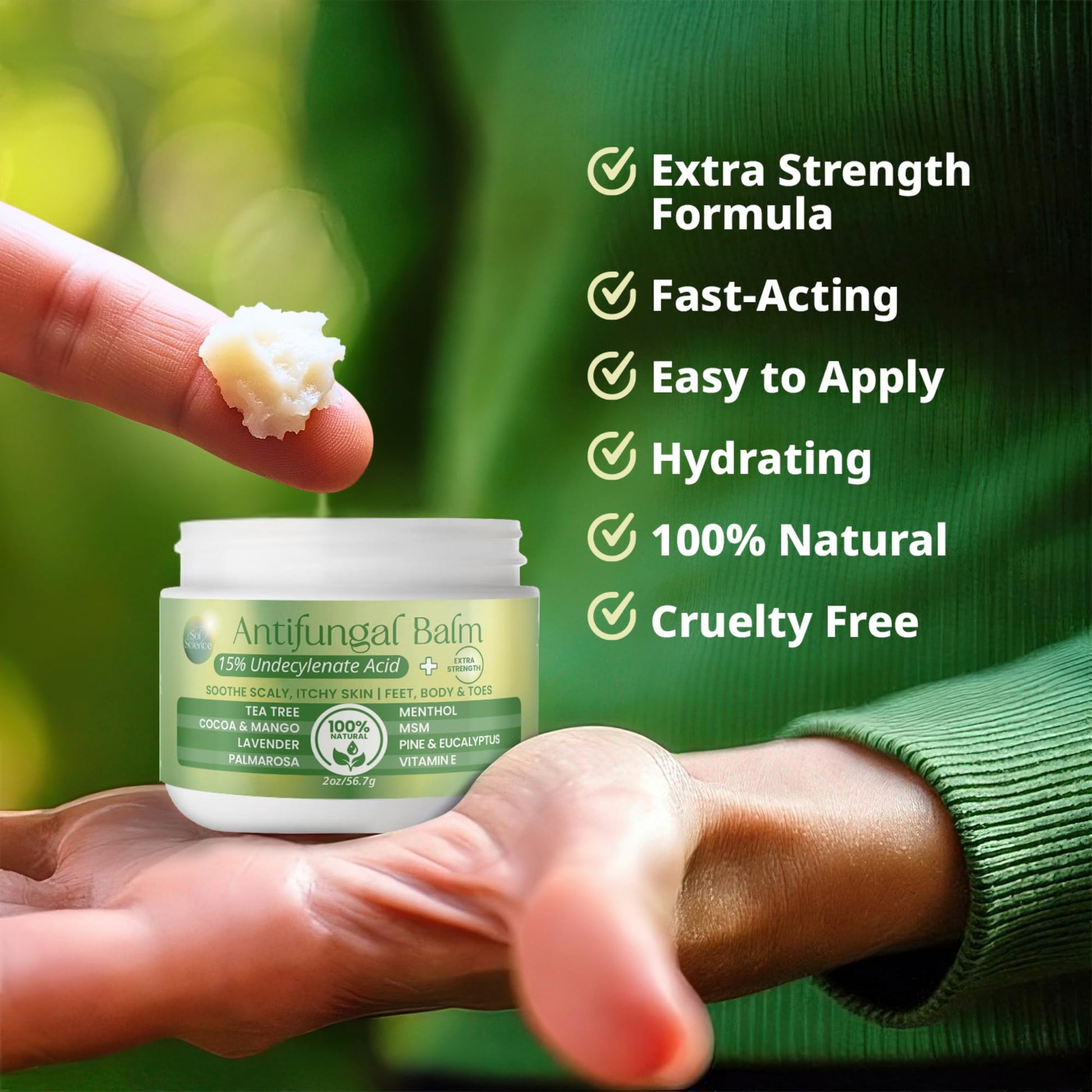 PURPLE CANYON Anti Fungal Balm with 15% Undecylenic Acid – Antifungal for Athletes Foot, Jock Itch & Ringworm – Tea Tree, Menthol & Essential Oils - Maple Wellness Supplements