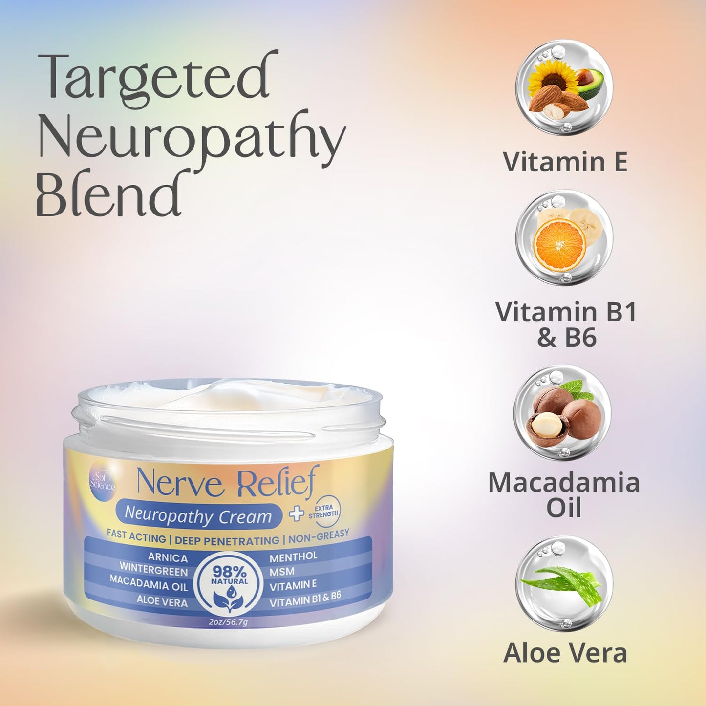 PURPLE CANYON Nerve Pain Relief Cream for Neuropathy – for Feet & Legs | MSM, Arnica, Alpha Lipoic Acid | Fast-Absorbing, Non-Greasy Formula | 2 oz - Maple Wellness Supplements