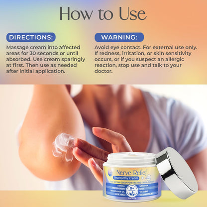 PURPLE CANYON Nerve Pain Relief Cream for Neuropathy – for Feet & Legs | MSM, Arnica, Alpha Lipoic Acid | Fast-Absorbing, Non-Greasy Formula | 2 oz - Maple Wellness Supplements