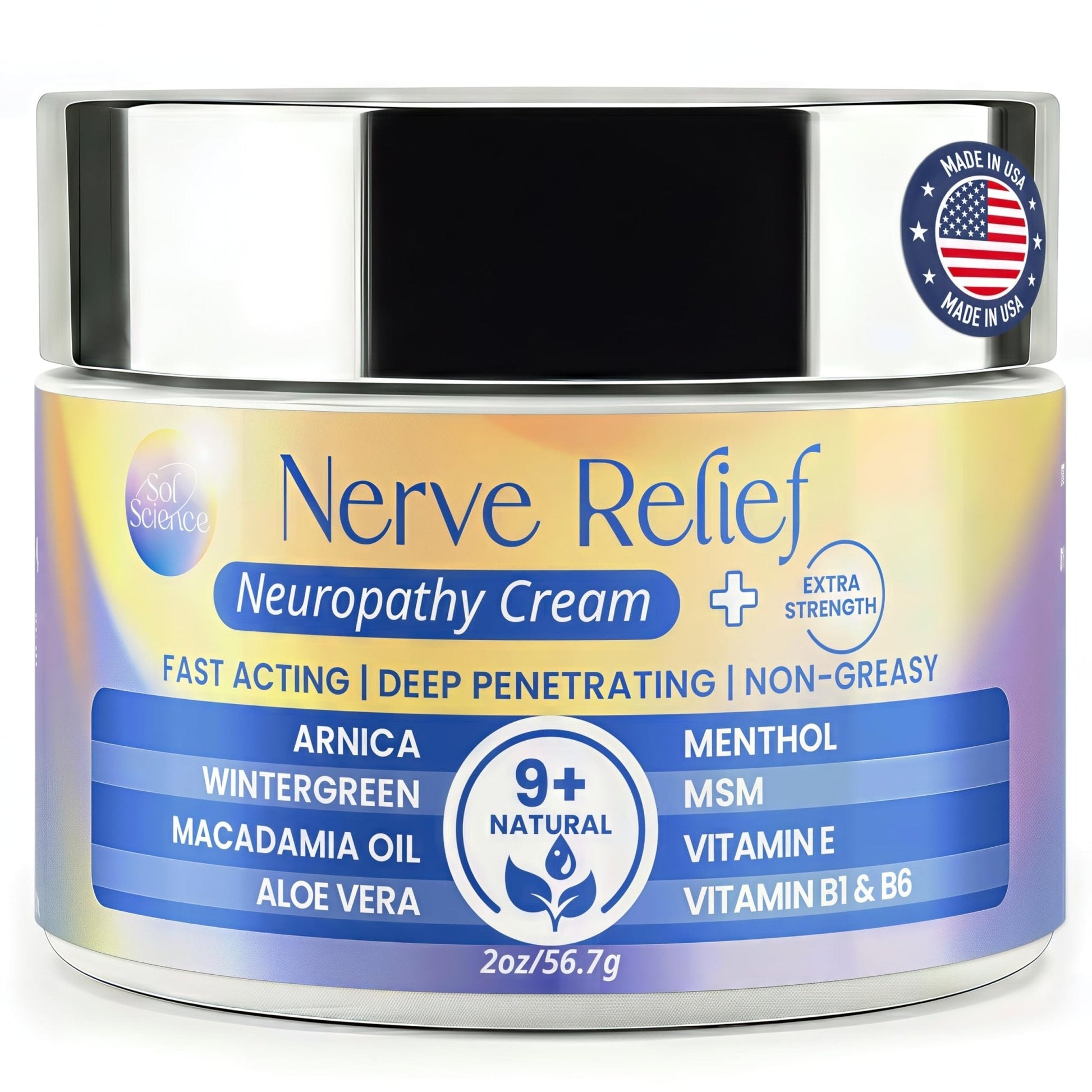 PURPLE CANYON Nerve Pain Relief Cream for Neuropathy – for Feet & Legs | MSM, Arnica, Alpha Lipoic Acid | Fast-Absorbing, Non-Greasy Formula | 2 oz - Maple Wellness Supplements