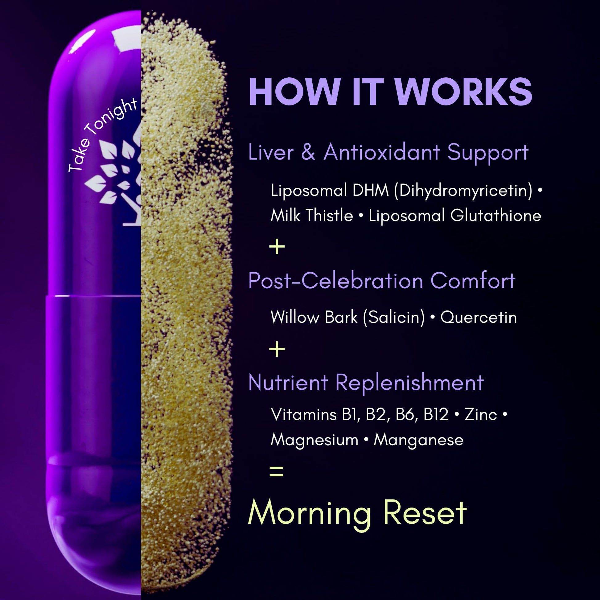 purple tree Post-Celebration Wellness Supplement for Liver Support & Hydration | Liposomal Dihydromyricetin (DHM), L-Glutathione, Milk Thistle - Maple Wellness Supplements