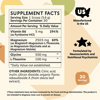 PYM Mood Magnesium Powder to Support Stress & Better Sleep, 30 Servings - Magnesium Glycinate, Magnesium Malate & l-Threonate, Yuzu Citrus | Non-GMO - Maple Wellness Supplements
