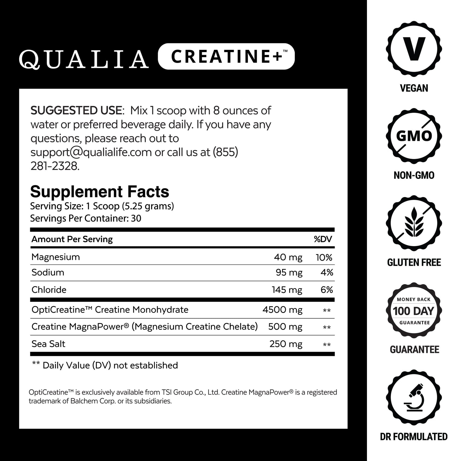 Qualia Creatine | Advanced Creatine Complex | 2 Sources + Magnesium | Optimized Absorption | Muscle Performance, Brain Function, & Healthy Aging (30 Servings) - Maple Wellness Supplements