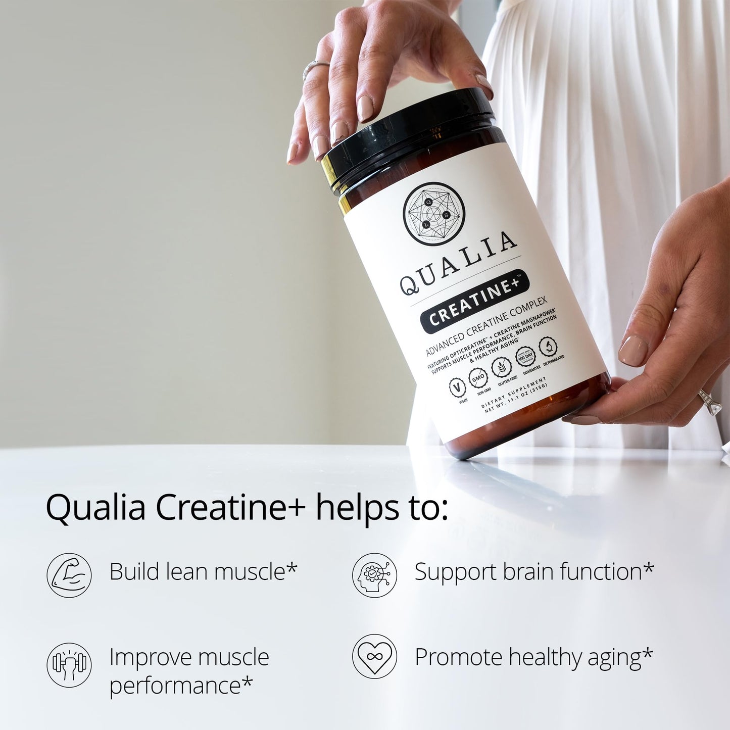 Qualia Creatine | Advanced Creatine Complex | 2 Sources + Magnesium | Optimized Absorption | Muscle Performance, Brain Function, & Healthy Aging - Maple Wellness Supplements