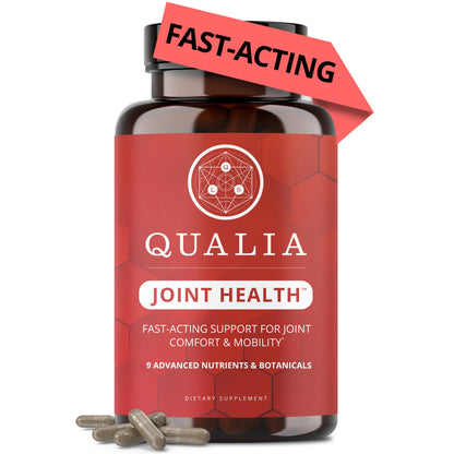 Qualia Joint Health 9 Advanced Joint Health nutrients: denatured Collagen, boswellia, tumeric, Boron, Ginger, L-carnitine. Cartilage Health, Tendon Strength, Healthy Joint Aging (1 Month Supply) - Maple Wellness Supplements