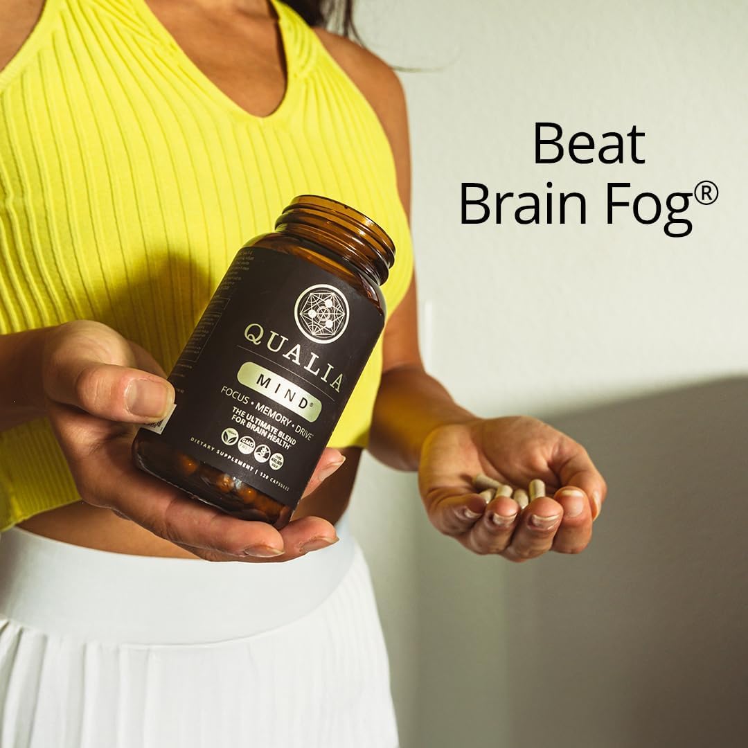 Qualia Mind — Beat Brain Fog | Doctor-Formulated Premium Brain Nourishment | Fuel Focus, Drive & Energy | 32 Ingredients Including Lion’s Mane, Cognizin™️, Ginkgo & More| 2 Week Supply* - Maple Wellness Supplements