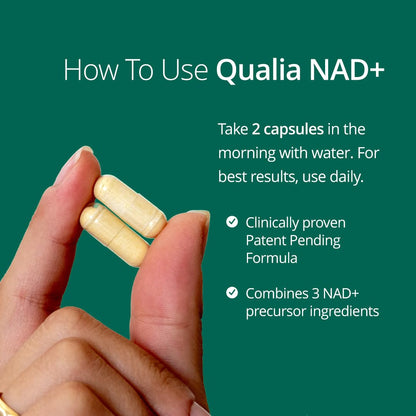 Qualia NAD Supplement — Clinically Proven to Boost NAD+ up to 67%. Optimized Aging, Energy, Focus. Elite NAD+ Booster Ingredients Nicotinamide Riboside (NIAGEN), Niacin, Niacinamide (1 Month Supply) - Maple Wellness Supplements