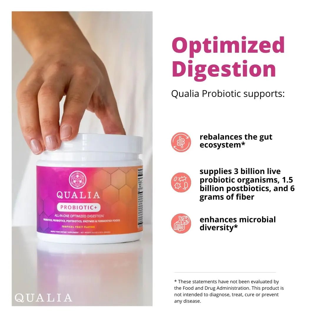 Qualia Probiotic - 28 Science-Backed Spore Probiotics, Prebiotics, and Postbiotics. Total Gut Support. Soothes Digestive discomfort. Ethically sourced. Promotes Akkermansia Growth. 1 Month Supply - Maple Wellness Supplements