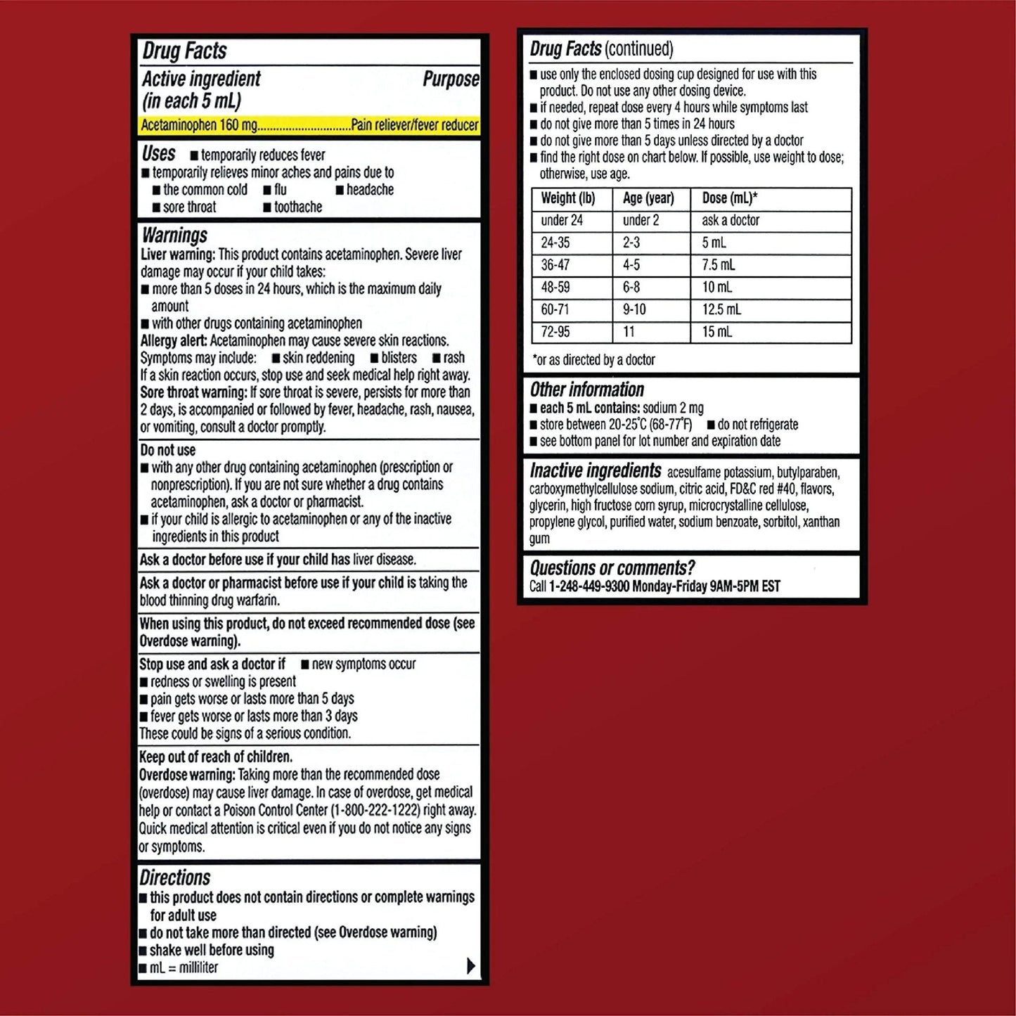 Quality Choice Children's Pain Relief & Fever Reducer for Kids, 4fl oz Acetaminophen 160mg per 5ml, Ibuprofen & Aspirin Free, Liquid Cold and Flu Medicine for Kids, Regular Strength OTC Medication - Maple Wellness Supplements