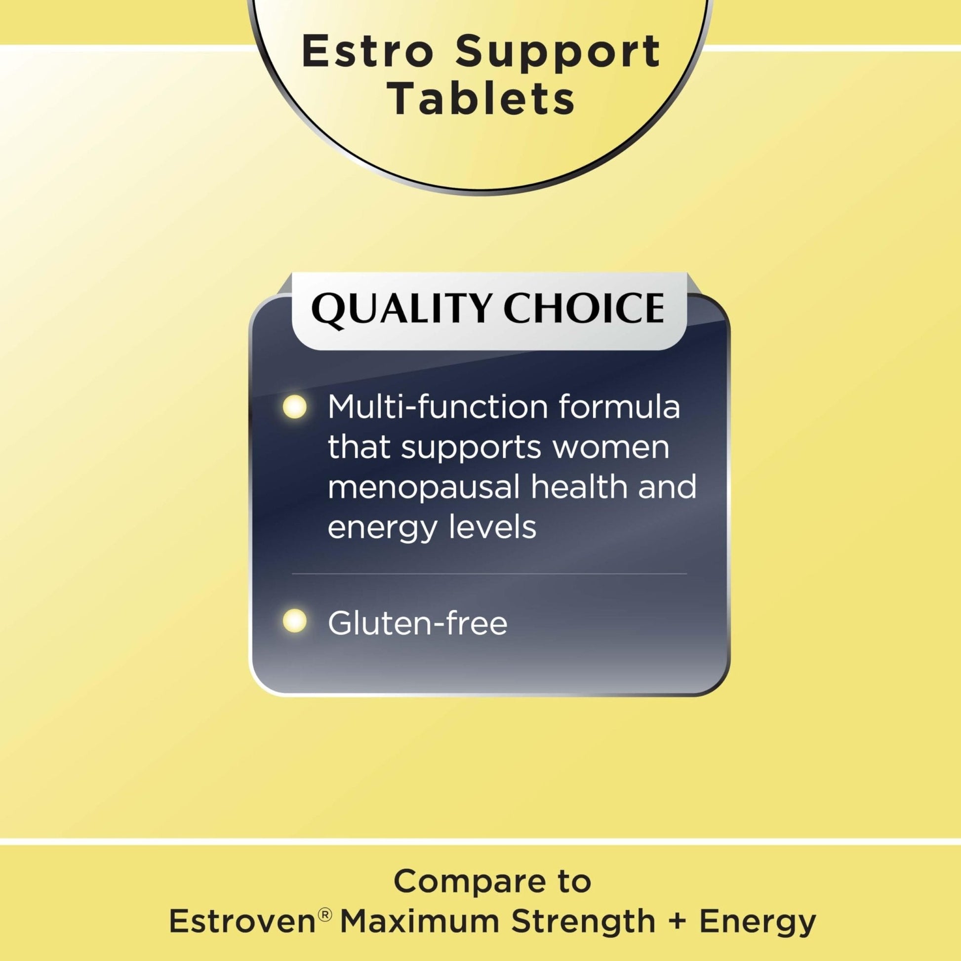 Quality Choice Estro Support Max + Energy Tablets Menopause Support 30 Count - Maple Wellness Supplements