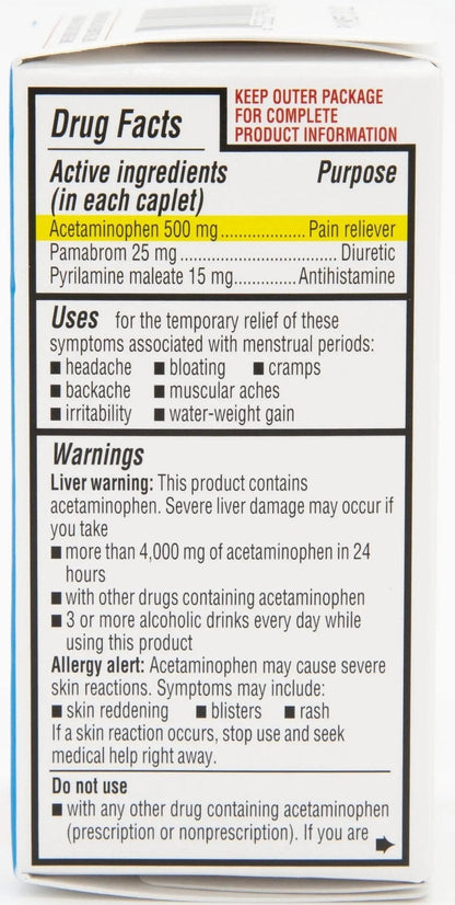 Quality Choice Maximum Strength Mentrual Pain Relief, Multi Symptom Pain Relief Caplets, Cramps, Headache, Bloating, Backache & Irritability, 20 Count Package - Maple Wellness Supplements