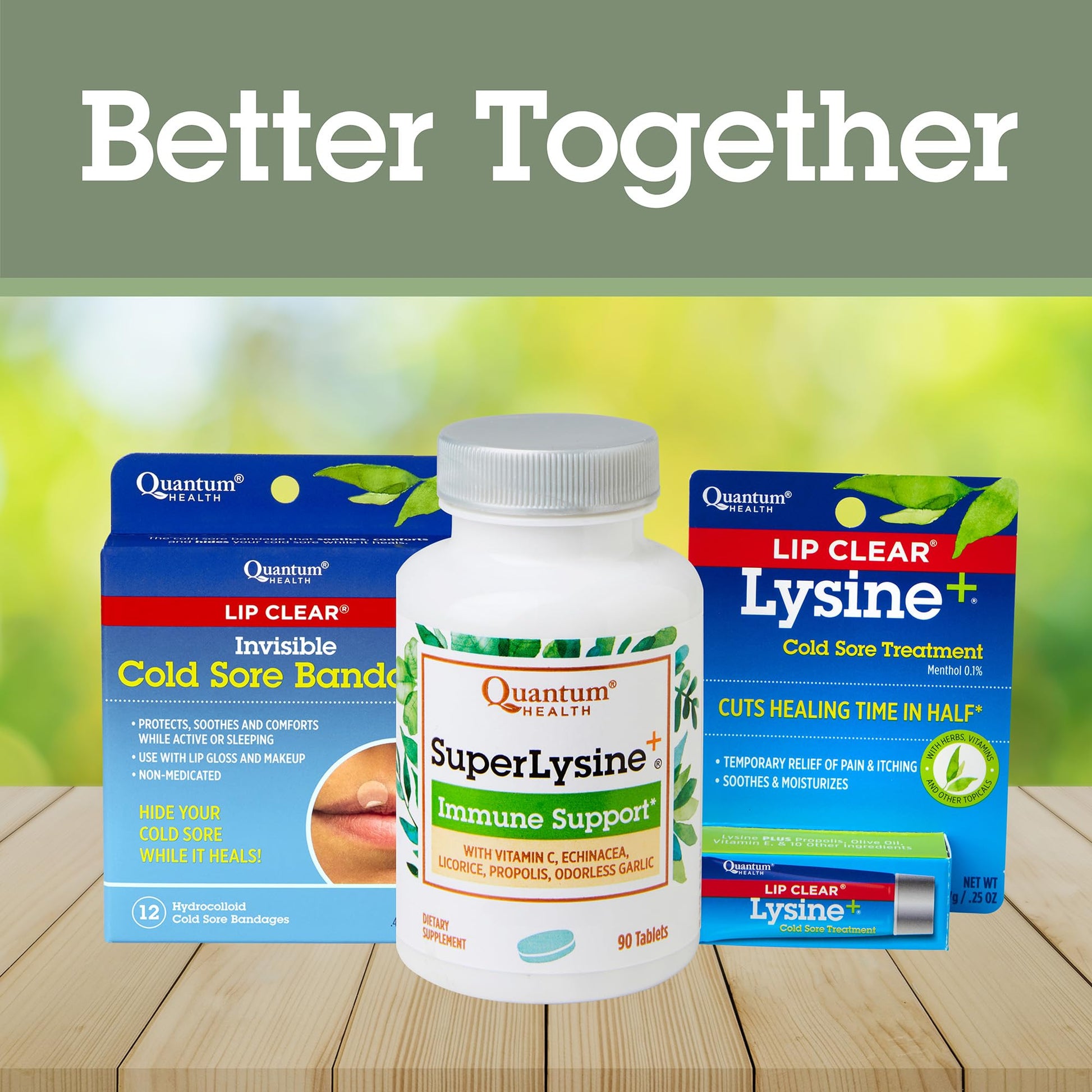 Quantum Health Super Lysine+ / Advanced Formula Lysine+ Immune Support with Vitamin C, Echinacea, Licorice, Propolis, Odorless Garlic (90 Tablets) - Maple Wellness Supplements