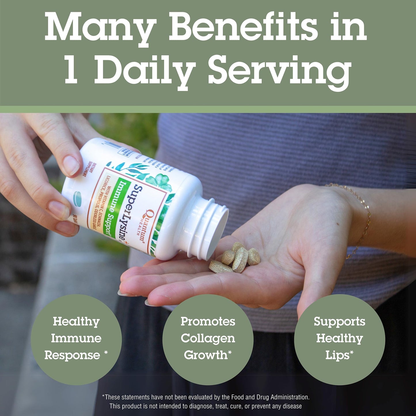 Quantum Health Super Lysine+ / Advanced Formula Lysine+ Immune Support with Vitamin C, Echinacea, Licorice, Propolis, Odorless Garlic (90 Tablets) - Maple Wellness Supplements
