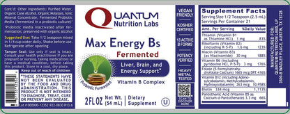 Quantum Nutrition Labs Max Energy B - Vitamin B Complex Liquid Drops, Organic Supplement for Women and Men - Maple Wellness Supplements