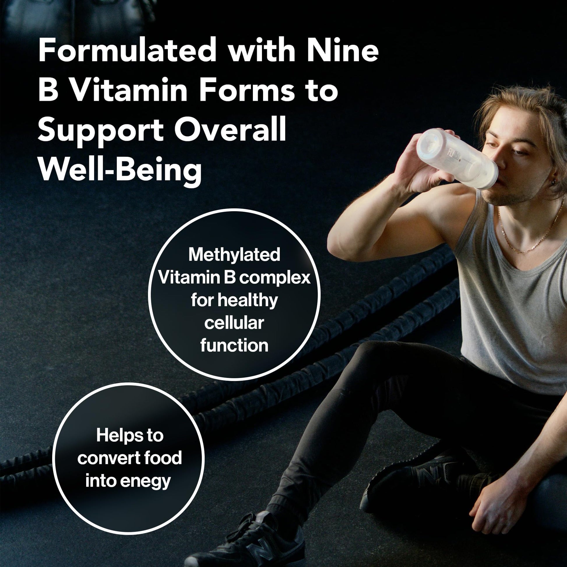 Quantum Nutrition Labs Max Energy Bs - Vitamin B Complex, Methylated B Complex Vitamins with Vitamin B1, B6, B12, Thiamin, Folate and Biotin - Maple Wellness Supplements