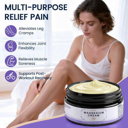 QUELTIS Magnesium Cream, Magnesium Lotion for Sleep, Pain & Leg Cramps, Topical Magnesium Chloride Cream for Muscle Relaxation, Calm, Moisturizing - Maple Wellness Supplements